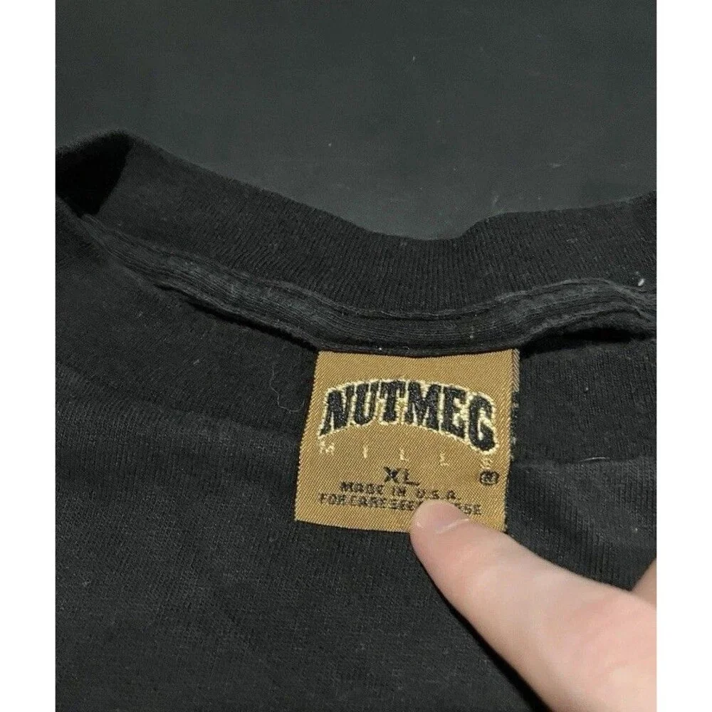 Vintage Nutmeg Mens Size XL Carolina Panthers 1993 Embroidered Black T Shirt NFL